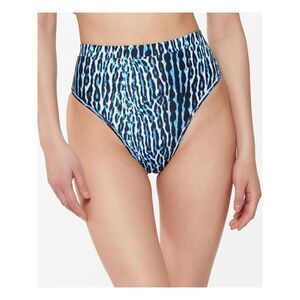 JESSICA SIMPSON Women's Blue Binded-Waist Sassy Safari Swimsuit Bottom S